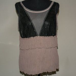BCBGMAXAZRIA Sequined ruffle top, Size M
